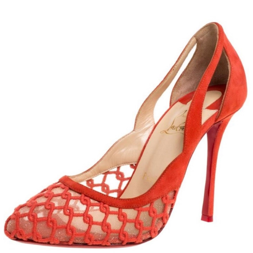 Christian Louboutin K-racas mesh rete heels RETAIL 895